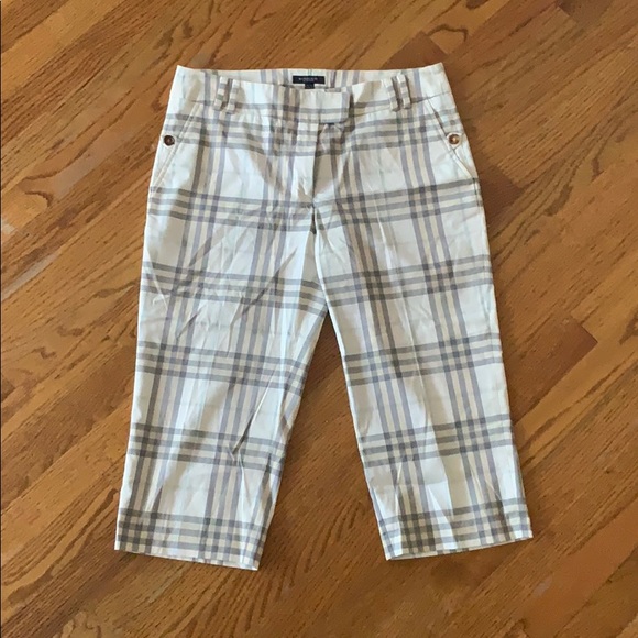 Burberry Pants - Burberry Cream Plaid Cropped Pants